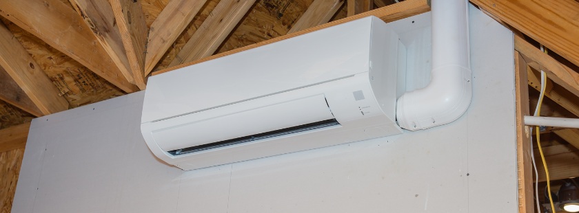 Ductless AC unit in a new construction home